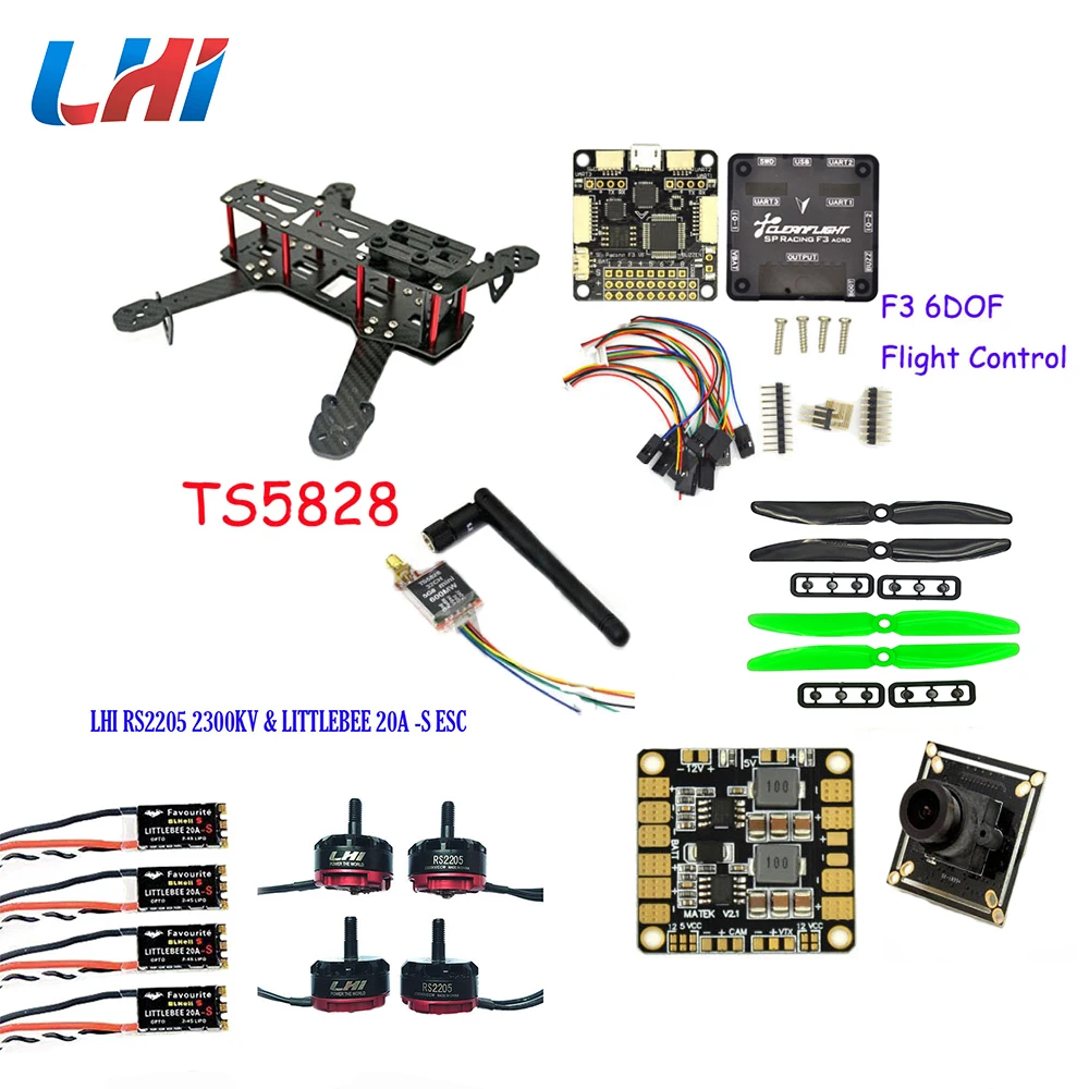 Qav250 углеродное волокно zmr Профессиональный Квадрокоптер qav рама F3 Контроллер полета 250 LHI RS2205 2300KV двигатель zmr250 Квадрокоптер