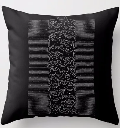 

Wholesale Customized Division Cats Joy Division Cats Style Square Zippered Throw Pillowcase Nice Durable Black Pillow Cover
