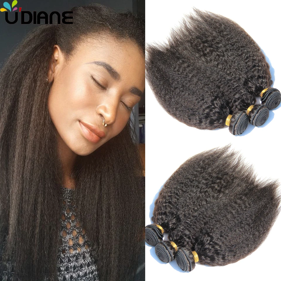 Cheap Yaki Straight Human Hair Bundles Indian Kinky Straight