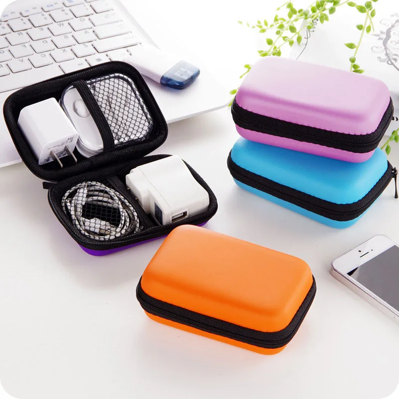 

Fashion Portable Mini Storage Bag Square Case Earbuds Headphone SD Card Hold Case Storage Carrying Hard Earphone Bag