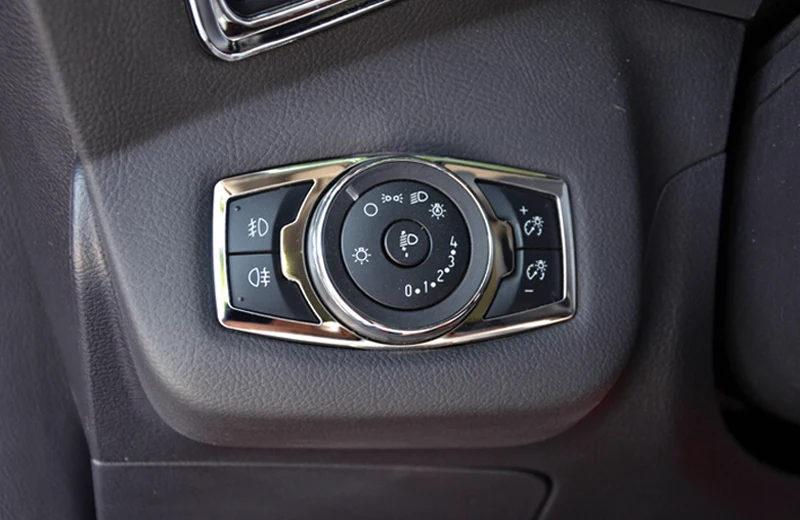 Серебряная передняя фара автомобиля кнопка выключения света крышка отделка 1 шт. подходит для Ford Explorer 2011 2012 2013