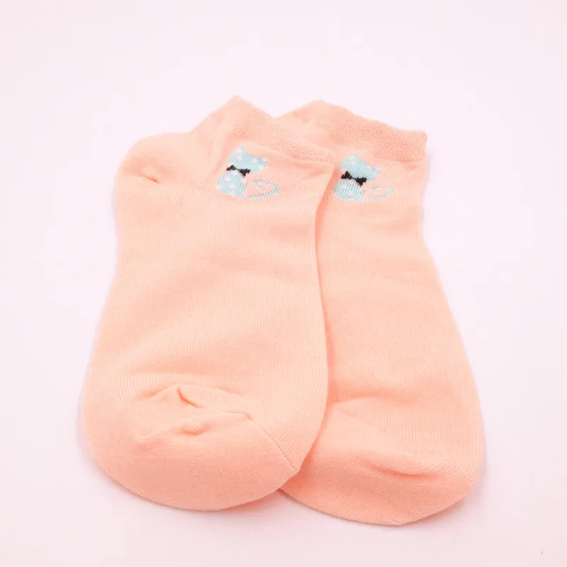 Новые модные носки, женские короткие носки с милыми котами и животными для девочек, розовые, голубые, белые хлопковые короткие носки для девушек SD051