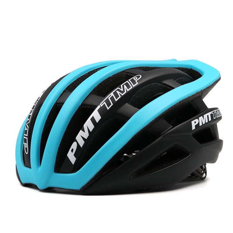 PMT велосипедный Аэро шлем сверхлегкий в форме безопасные велосипедные шлемы Мужские Женские подростковые дышащие MTB Горный Дорожный велосипедный шлем - Цвет: Black-Blue