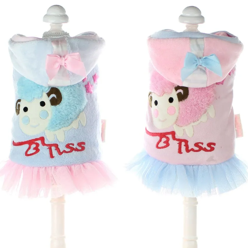 

Sheep Lace Princess Dog Dress Thick Coats Cotton Pet Products Clothing For Dogs Chihuahua Teddy Pet Dog Clothes