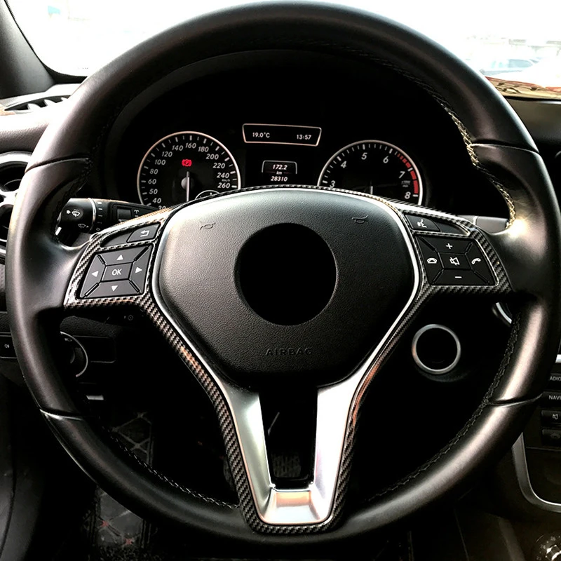 Carbon-Fiber-Style-Car-Steering-Wheel-Buttons-Frame-Decoration-Cover-Trim-ABS-For-Mercedes-Benz-A (2)