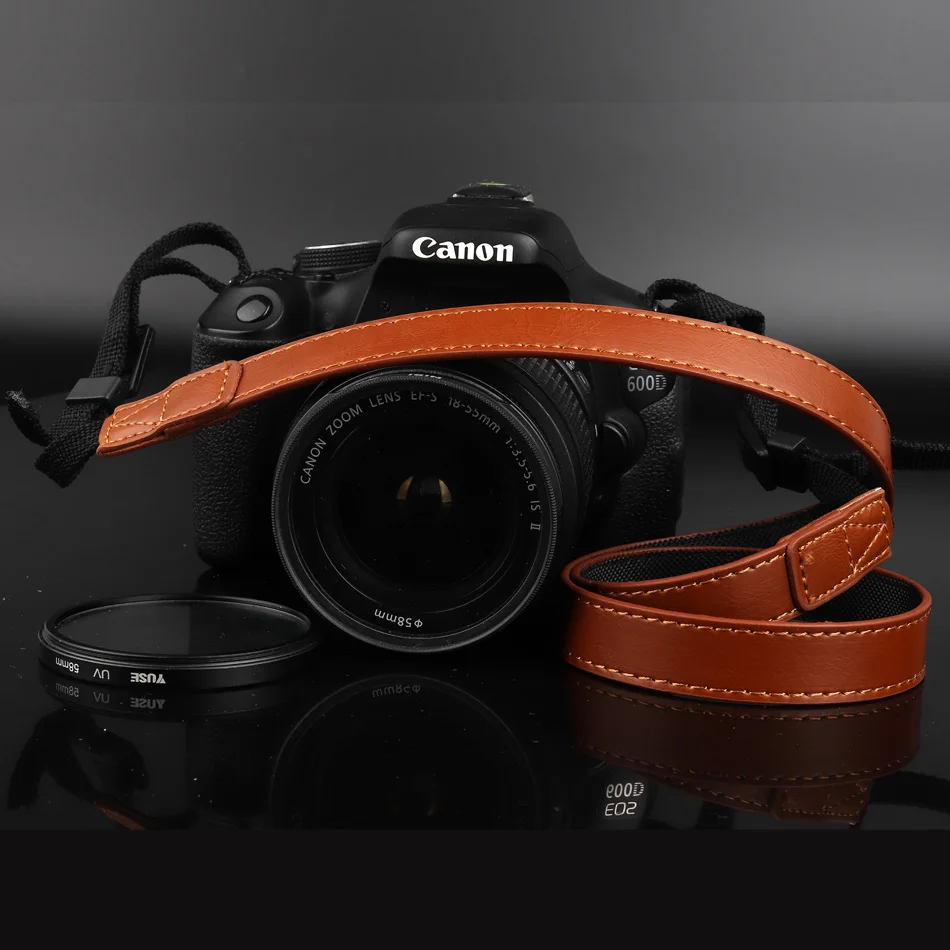 PU Leather Camera Strap Shoulder Strap Neck Belt For Canon 200D 77D 80D