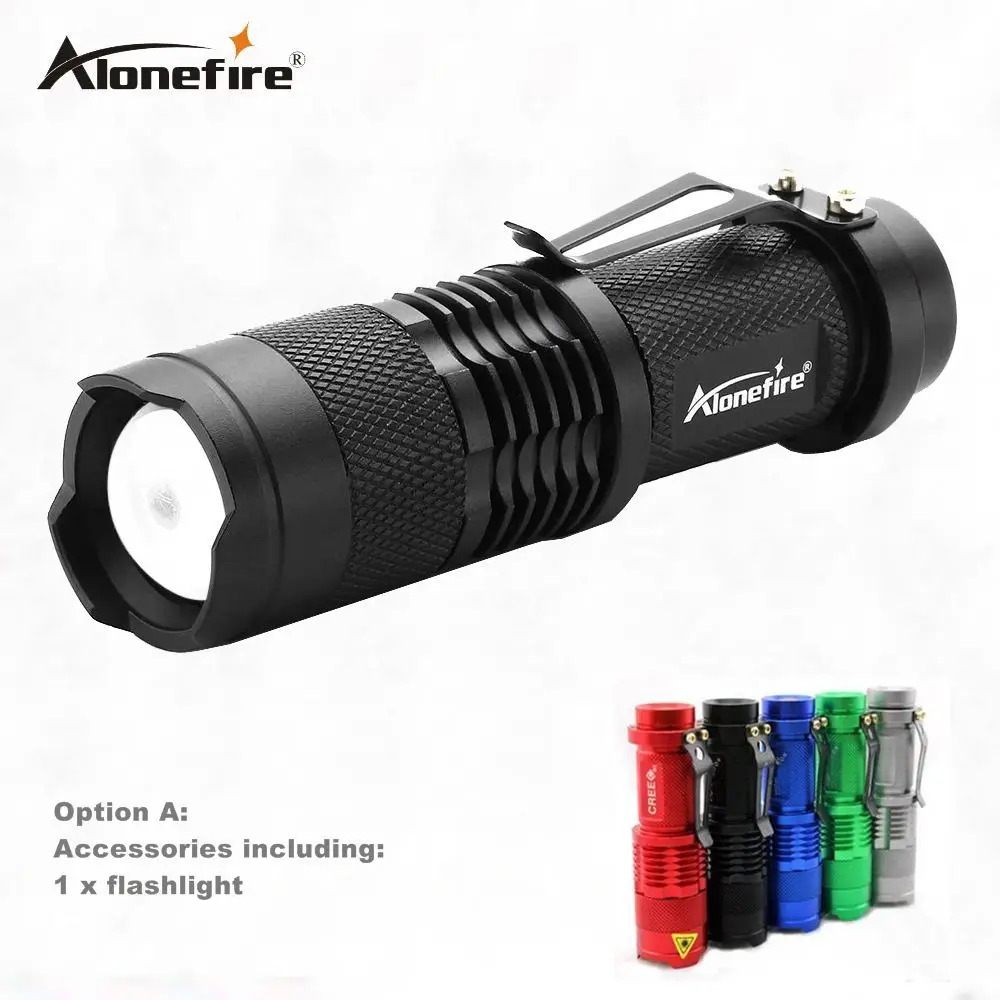 Alonefire SK68 CREE XPE Q5 светодиодный мини-фонарик Портативный Zoomable CREE Q5 светодиодный фонарь фонарик освещение для AA или 14500 - Испускаемый цвет: Option A