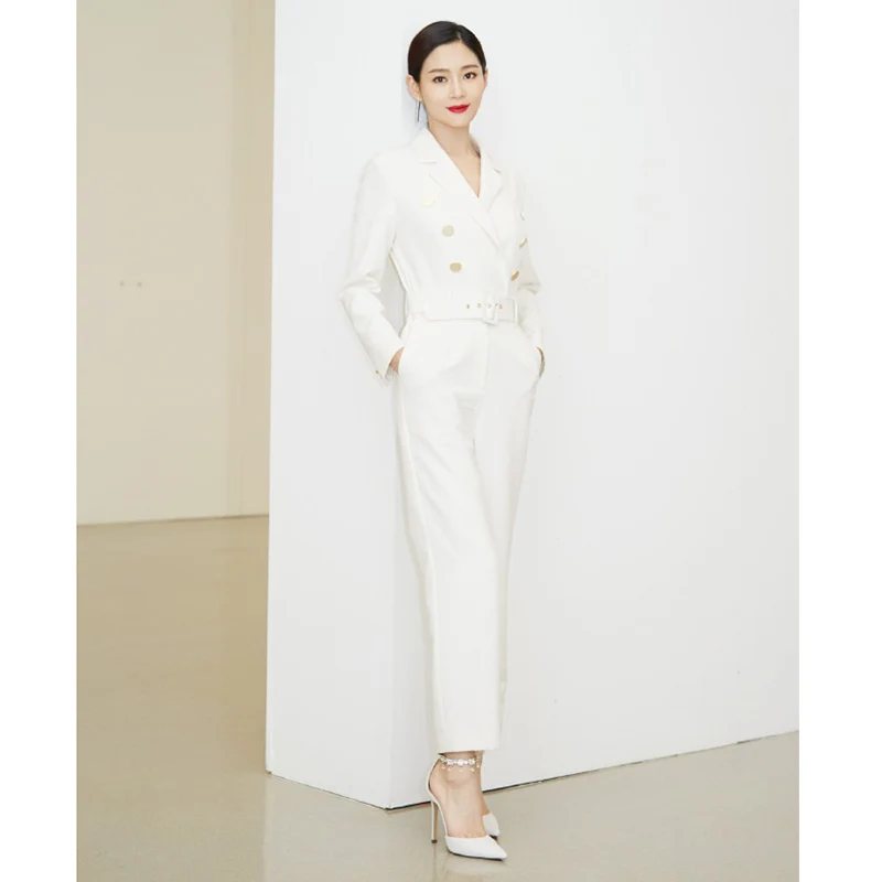 

2019 clothes large coveralls women's white formal jumpsuit long sleeve autumn jumpsuit large sizes overalls body shirt for women