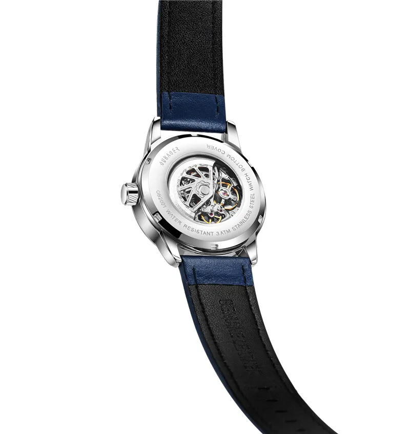 OUBAOER автоматические механические мужские часы лучший бренд класса люкс из натуральной кожи мужские часы Военные Спортивные скелетные мужские часы горячая 2001