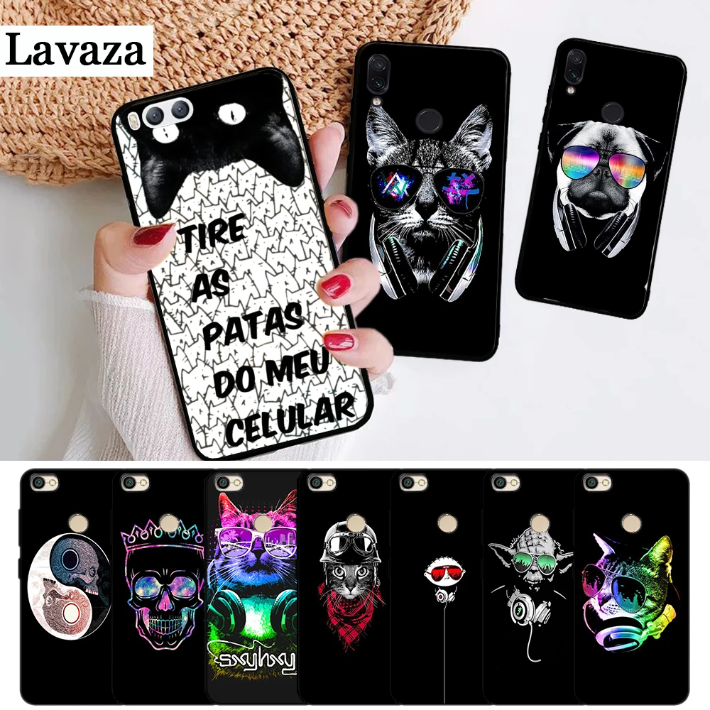 

Lavaza funny Cat dog wearing sunglasses cute Silicone Case for Xiaomi Redmi 4A 4X 5A 5 Plus S2 6 6A 7A K20 Note 4 7 Pro Prime Go