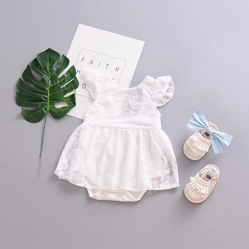 Mother nest New Summer Baby Girl White Lace Dress Cute Princess Newborn Clothes White Toddler Short Formal Dresses Kids Outfits  (8)