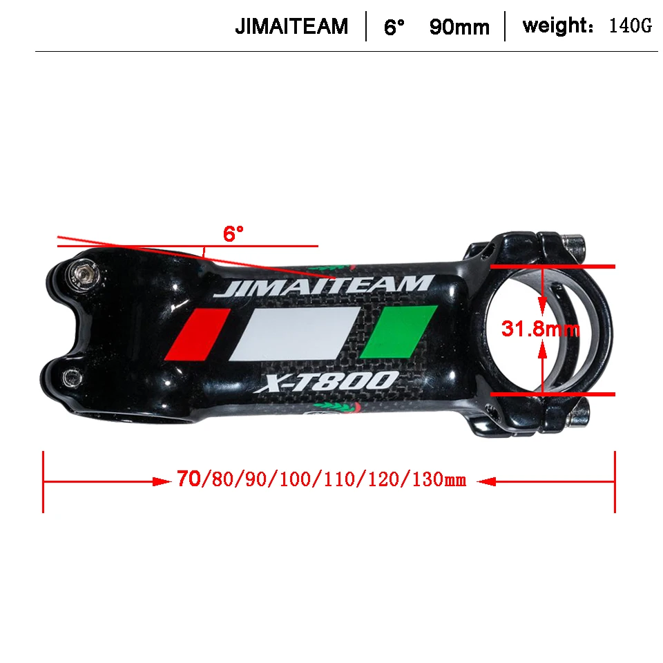 JIMAITEAM вынос руля велосипеда из углеродного волокна велосипедный стояк руля MTB дорожный велосипед 31,8 мм угол 6/17 Bicicleta Tallo Bicicleta potencia