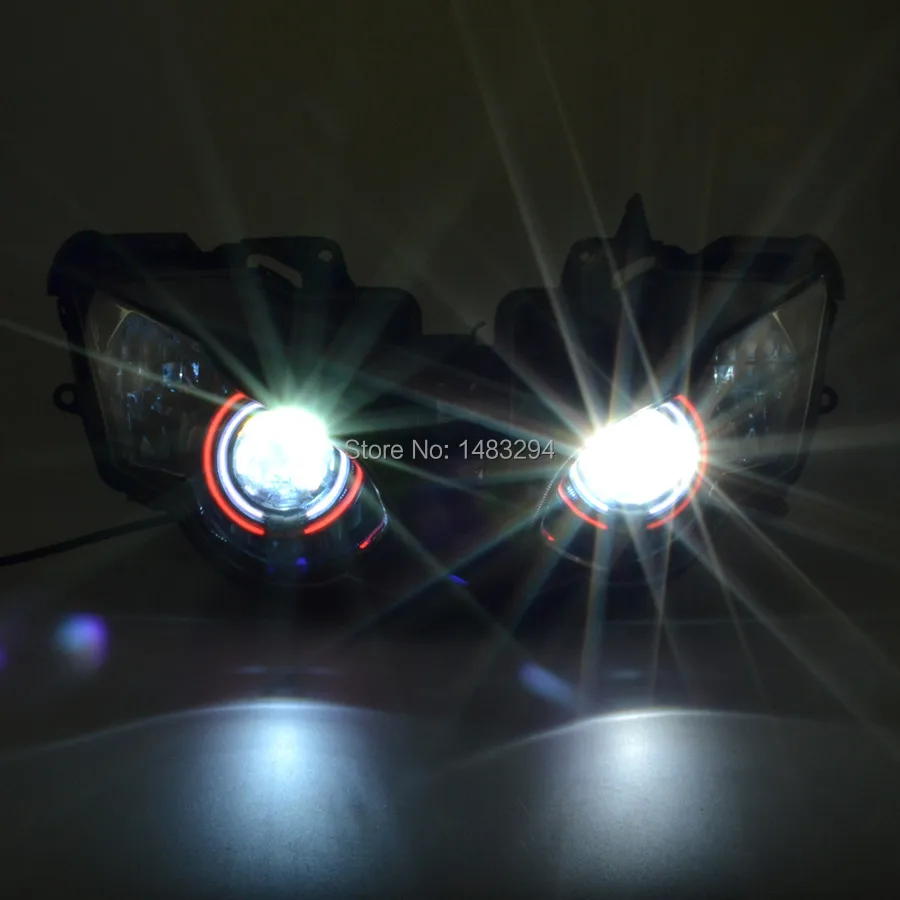 35 Вт HID двойной Halo Eyes сборка фар подходит для Honda CBR1000RR CBR1000 RR 2008-2011 белый и красный ангельские глазки