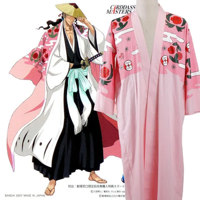 Bleach Kyoraku Shunsui Cosplay Costume Coat Kimono Top Fres Shippingin