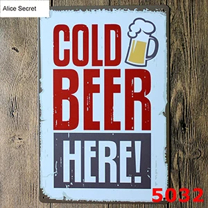 

Bar Beer Decor Metal Plates Vintage Metal tin signs Wall art craft painting metal plates Home Shop Pub Metal Poster 20x30cm