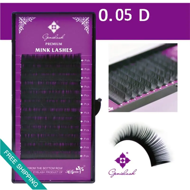 

0.05/D curl 8-13mm Single lengths Mink Material Eyelash Extension free shipping Thin and Soft Synthetic Tray Lashes