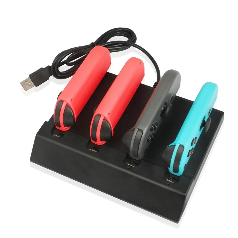 4 In 1 LED Charging Dock Station Charger Cradle For Nintendo Switch 4 Joy-Con Controllers Charging Stand For Nintend Switch NS