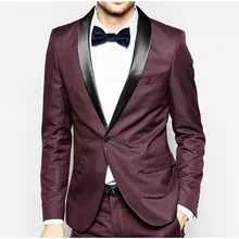New Arrival Burgundy wedding suits for men frim fit men suits notched lapel groomsmen suits tuxedos two buttons groom suit