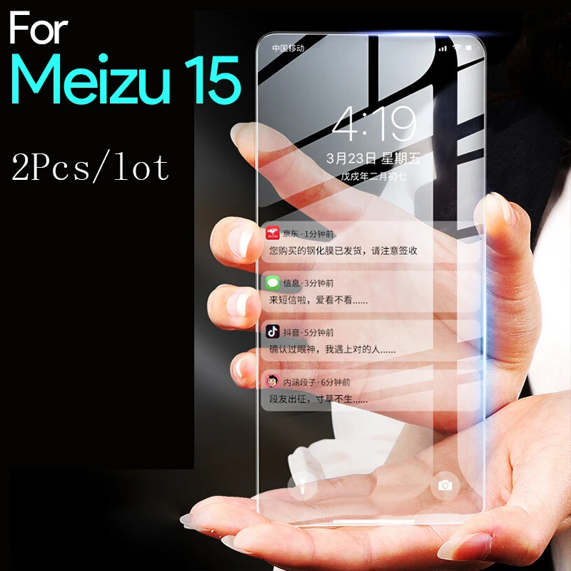 2Pcs For Meizu 16 15 Plus M15 Lite 16X X8 V8 NOTE 8 Tempered Glass Screen Protector Protective Film not Full Cover 2.5D | Мобильные