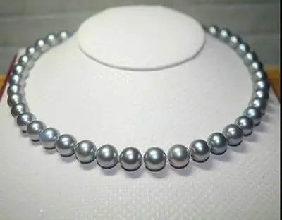 

SHIPPING HOT sell new Style >>>>2016 NEW AAA 17" 10-11MM AUSTRALIAN SOUTH SEA SILVER GREY PEARL NECKLACE 14K