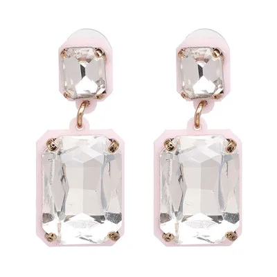 JURAN, высококачественные серьги-капли с блестящими кристаллами для женщин и девочек, разноцветные стразы, висячие серьги, свадебные вечерние ювелирные изделия - Окраска металла: 51106-WH