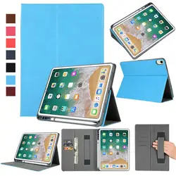 Защита от солнца Fly для iPad Pro 12.9in 2018 Folio кожаный Стенд Магнитный чехол с кошелек карты карандаш держатель + бесплатные подарки A30