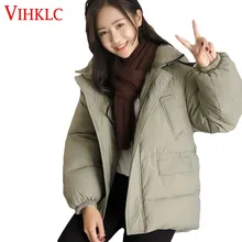 Вниз хлопок Костюмы Для женщин студентов Корейская версия для отдыха новые свободные толстые BF хлопковое пальто одноцветное Цвет пальто прилив X338
