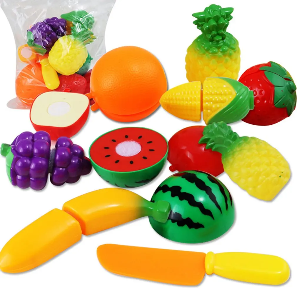 

Hot ! 9pcs Kids Pretend Role Play Kitchen Toy Cutting Fruit Vegetables Food Toys Creative Simulate Kitchen Tableware Pretend Toy