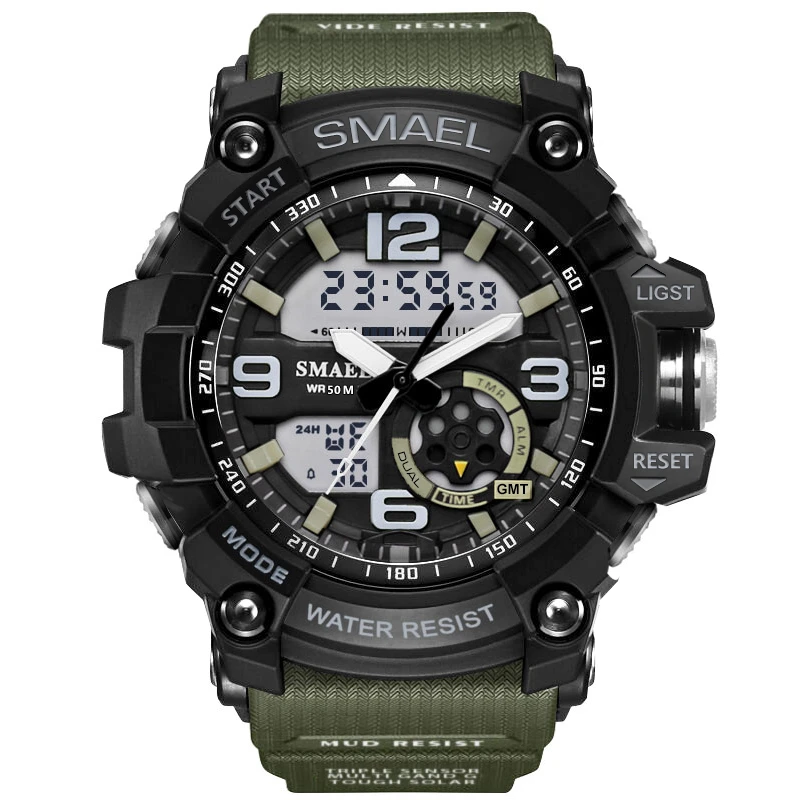 Бренд Smael, светодиодный цифровой кварцевые часы, мужские водонепроницаемые спортивные часы, мужские японские повседневные военные часы