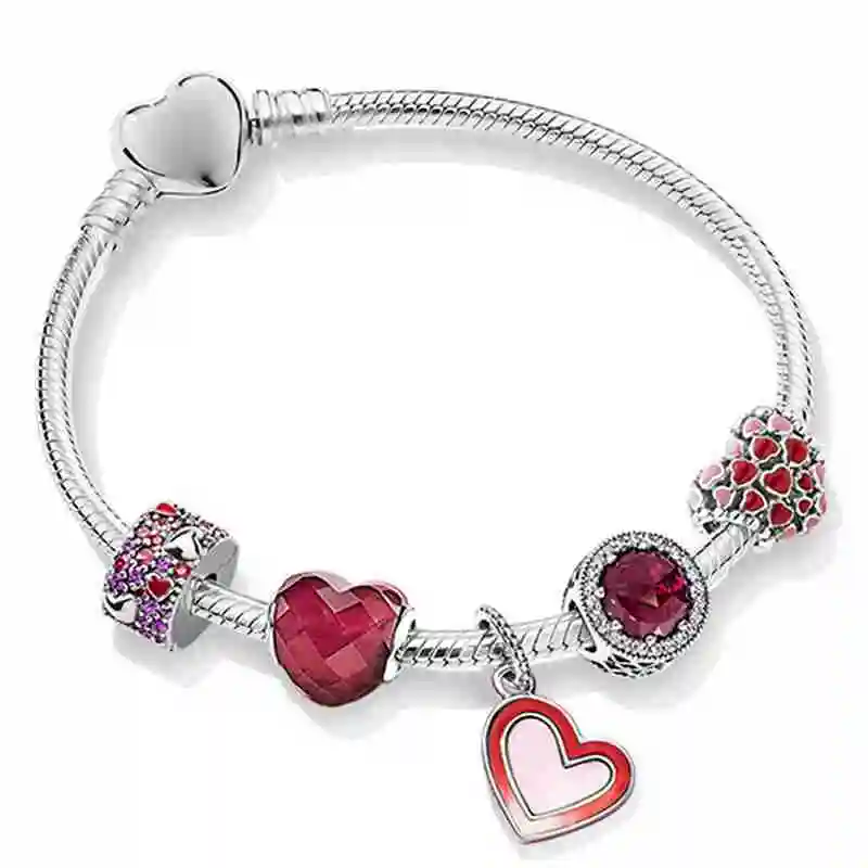 

Kaliyah Silver Zt0248 Eternal Love Form Of The Heart Of Frightened Romantic Valentine's Day Charm Bracelet Beautiful Gift
