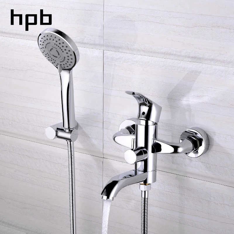 

HPB Chrome Finished Bathroom Shower Faucets Bathtub Faucets Mixer Tap Single Handle Mixer Cold and Hot Water Bathroom DR5A02
