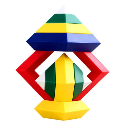 15Pcs Building Blocks Diamond Pyramid Shape Learn Kids Play Fun Toy Set Gift