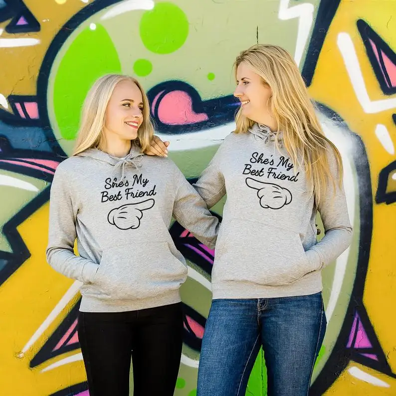 Skuggnas She Is My Best Friend Hoodie Matching Hoodies Bestie Hoodie Bff Clothing Long Sleeve Fashion Hoody Gift For Best Friend Hoodies Sweatshirts Aliexpress
