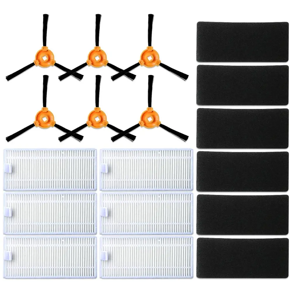 6*Filter &ampSponge Filters+6*Side Brushes for RoboVac 11 robotic cleaner Replacement Parts Accessories | Бытовая техника