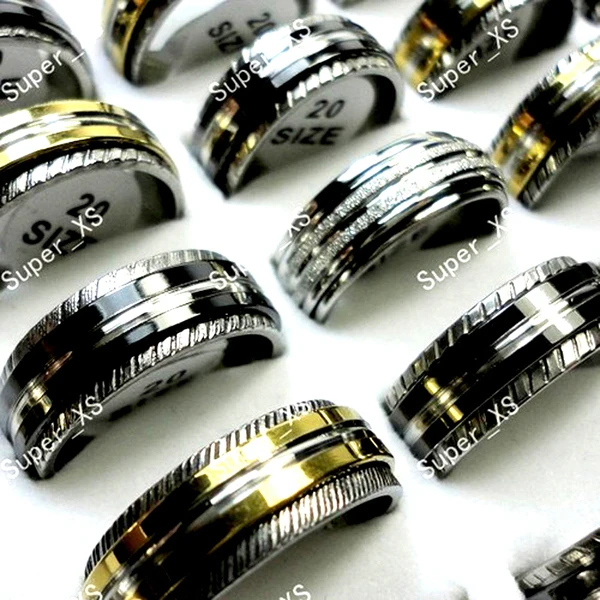 20Pcs Women Stainless Steel Rings Rotatable Mixed Color For Women and Men Fashio 20Pcs Women Stainless Steel Rings Rotatable Mixed Color For Women and Men Fashio