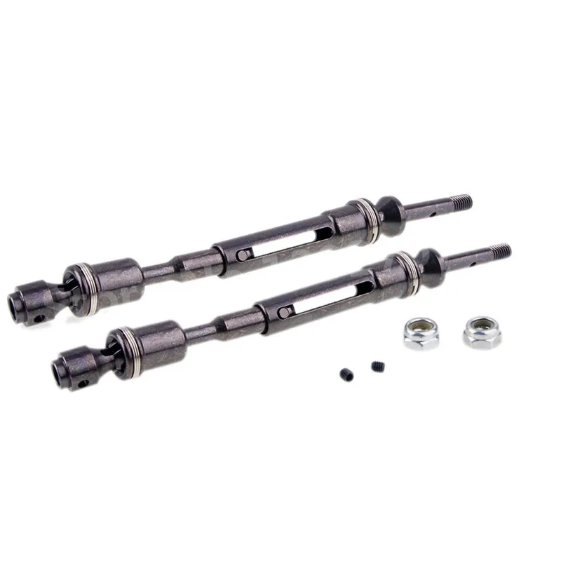 

2 Pieces RC Car Upgrade Part Aluminum Alloy Front Rear Universal Drive Shaft CVD For 1/10 Scale Models Traxxas Slash 4x4 Truck