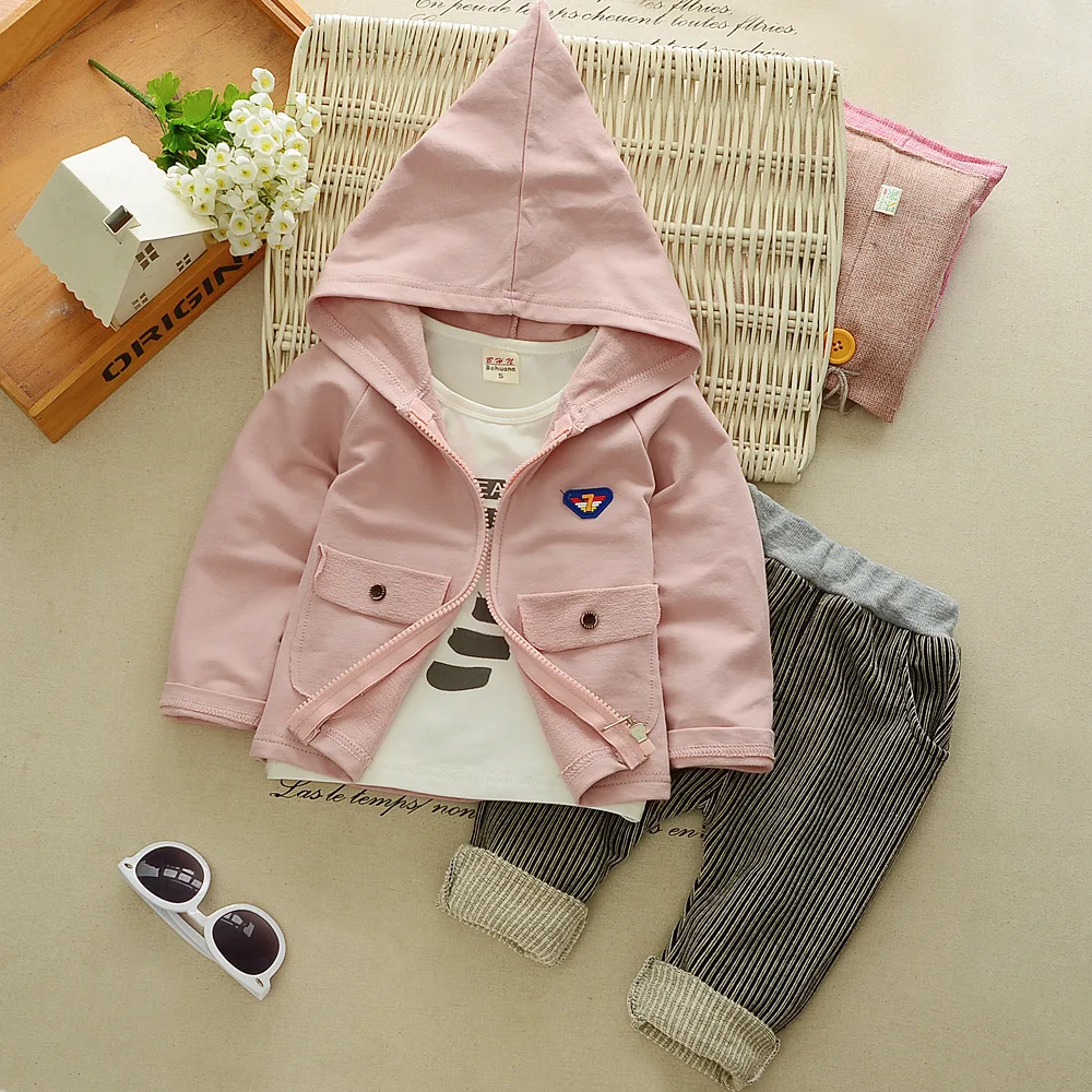 

3 piece Boys Clothes Sets infant Cotton Outfits Children Tracksuit 2019 Spring Autumn fashion Hoodie Kid Casual Clothing Set 18M
