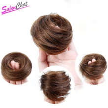 SalonChat Remy Волос Булочка Для Женщин Короткие Шиньоны Аксессуары Для Наращивания Волос Человека