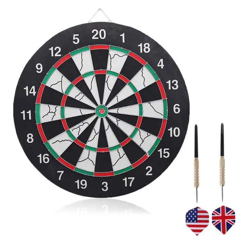 

18 Inch Professional Dart Board Double-sided Flocking Dartboard Game With 2pcs Darts For Bar Office Home Club