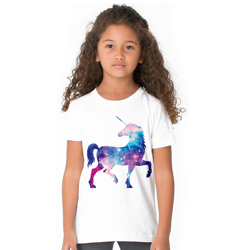 

2018 New Unicorn Harajuku Summer Style Kids Girl T-shirt Short Sleeve Kawaii T Shirt for Toddler Girl Children Fashion Tops Tees