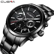 CUENA Quartz Watch Men Luminous Hands Auto Date Chronograph Stainless Steel 30m Waterproof Clock Male Watch Men's Wristwatches CUENA Quartz Watch Men Luminous Hands Auto Date Chronograph Stainless Steel 30m Waterproof Clock Male Watch Men's Wristwatches