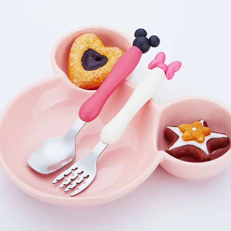 2 pcs Baby Spoon+ Fork set Safety Stainless Steel Feeding Flatware Cartoon Kid Feeder Utensils Feed Spoon Tableware 2 pcs Baby Spoon+ Fork set Safety Stainless Steel Feeding Flatware Cartoon Kid Feeder Utensils Feed Spoon Tableware