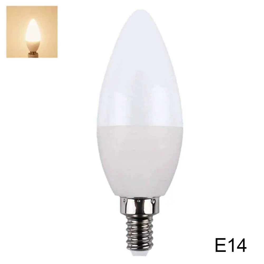 2 Pcs RGB Candle Bulb,3W Smart E27 E14 E12 B22 Optional Candelabra Base LED Bulb Remote Control Color Changing LED Candle Light Bulb Lamp for Home Decoration E12RGB+Warm White