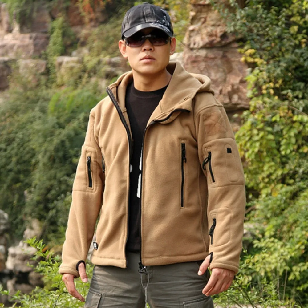 TAD jacket military tactical jacket for men hoodied fleece warm jacket outdoor combat coat army green GRAY BK SAND (13)