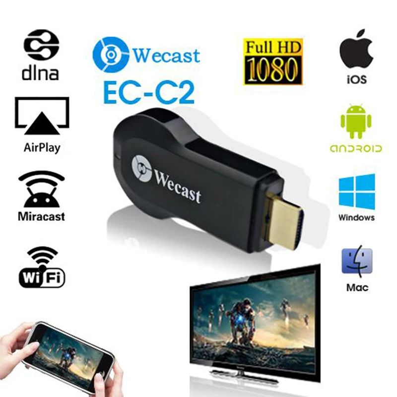 Ключ EZcast Miracast Wi-Fi потоковый к ТВ Беспроводной дисплей для Google Chromecast hdmi 1080p медиа Airplay стример, хит