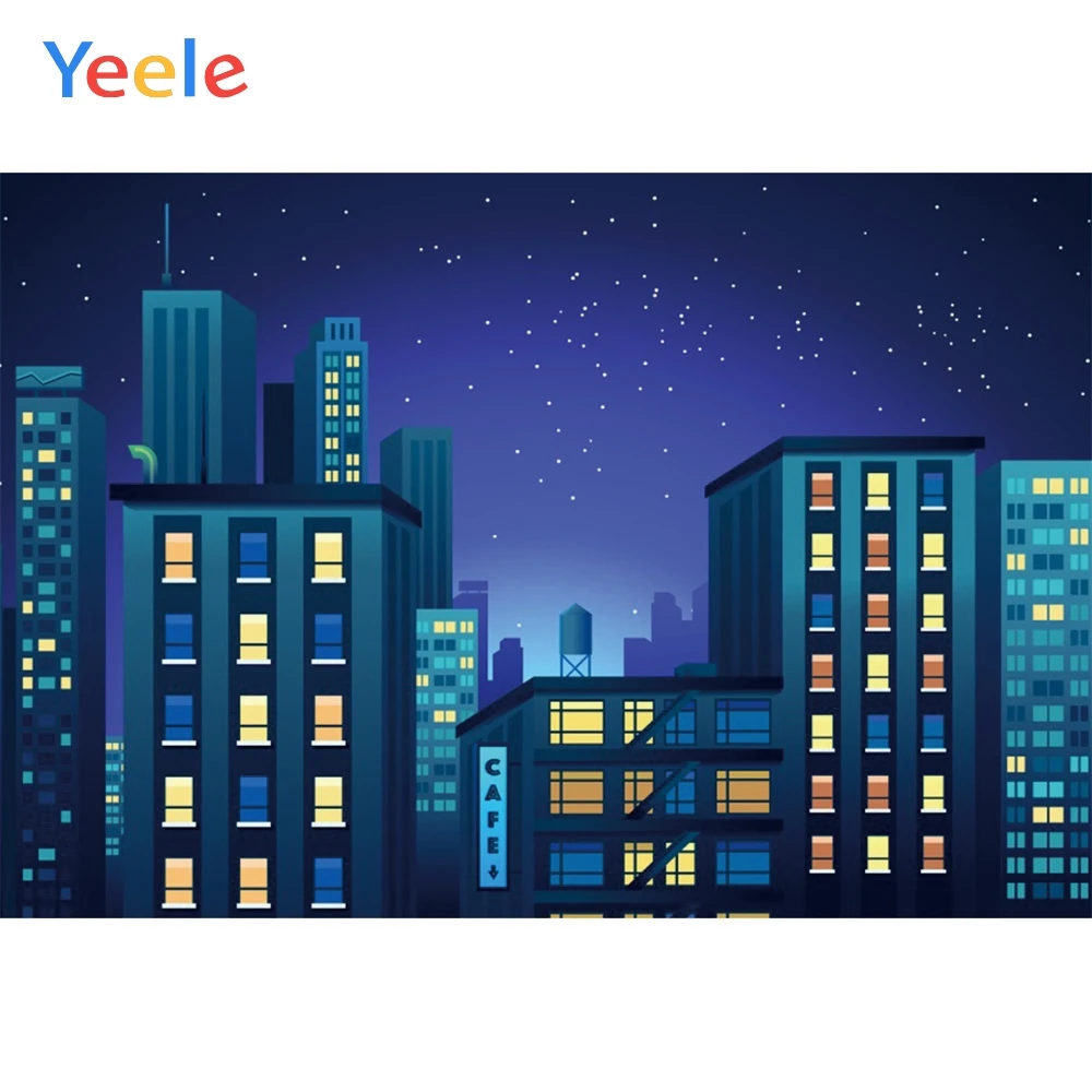 

Yeele Night City Building Superhero Kids Baby Child Personalized Photographic Backdrops Photography Backgrounds For Photo Studio