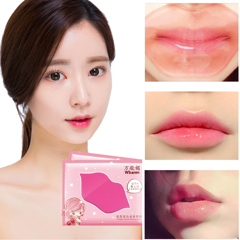 2pcs/lot Collagen Lip Mask Collagen Protein Anti Aging Wrinkle Lip Care Patch Crystal Membrane