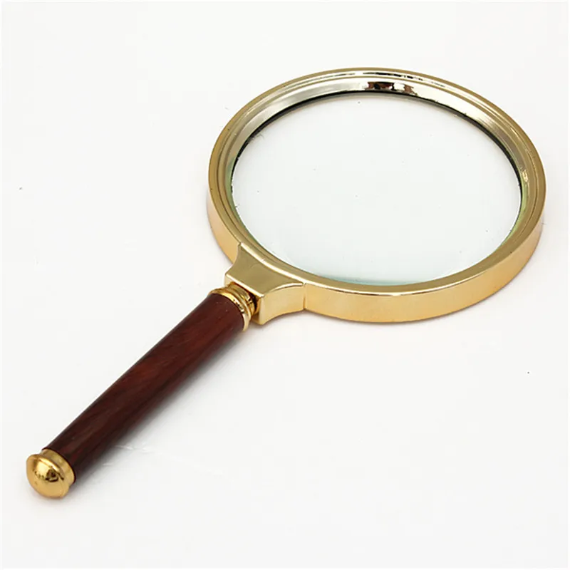 Buy Lowest Price 1 Pcs 90mm Gold Handheld 10X Magnifier Magnifying Glass Lens