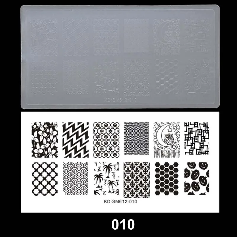 10pcs Plastic Transparent Nail Art Polish Stamp Plate Set DIY Manicure Nail Stamping Template Image Professional Nail Art Tools - Цвет: 10