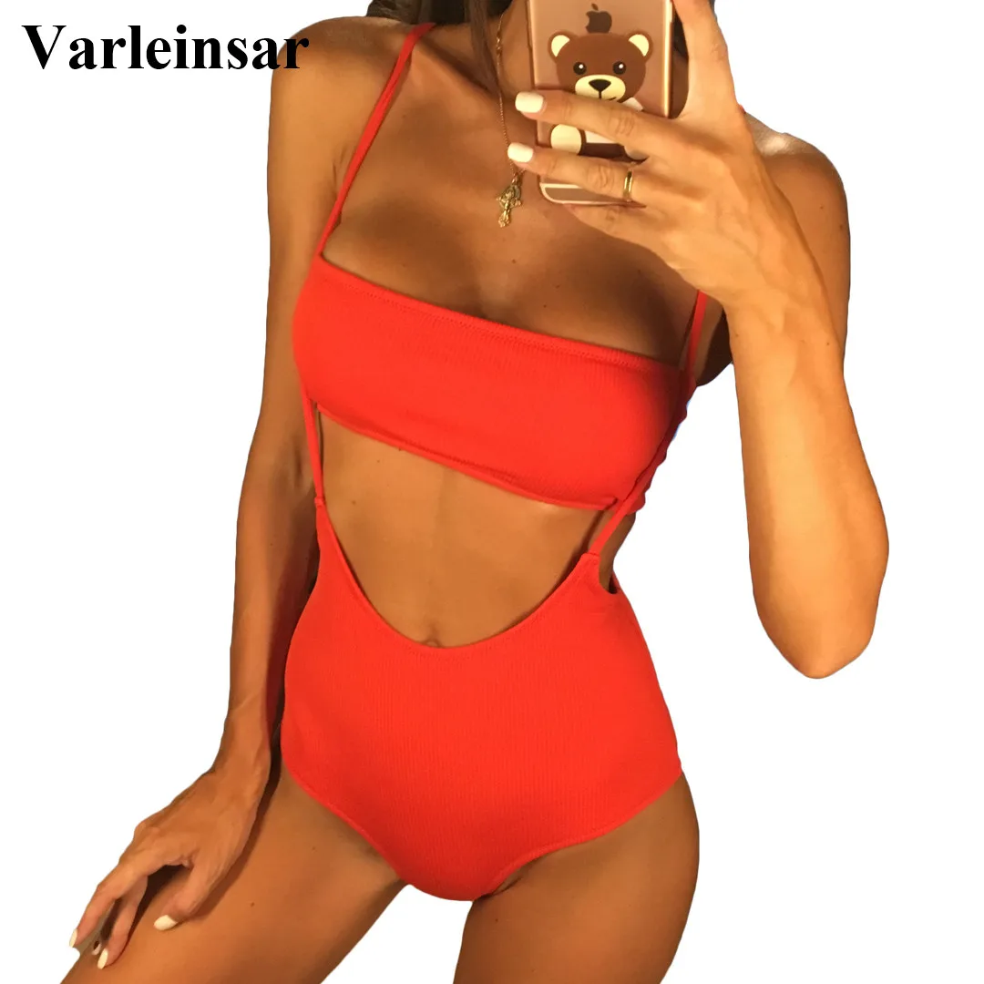 

New Yellow Ribbed Bikini Bather 2019 two pieces swimsuit High Waist Bikini set Swimwear Women Bathing Suit female V660